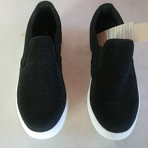 Women's Glitter Textile Material  Black Sneaker - Picture 2 of 8